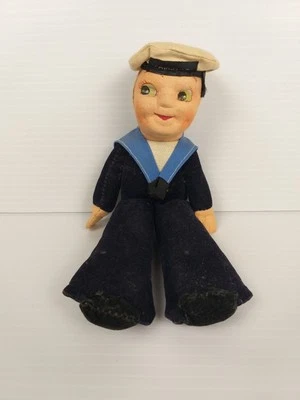 Rare Vintage 1930s Fairstar Sailor Doll 20cm Long Cruise Ship Souvenir Nautical  - image 1 of 4