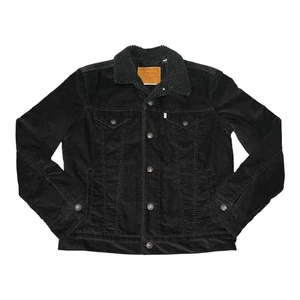 Chaqueta Sherpa Levi’s Premium Pana Para Hombre M Mediana Delgada Forrada Negra A Presión - Imagen 1 de 22