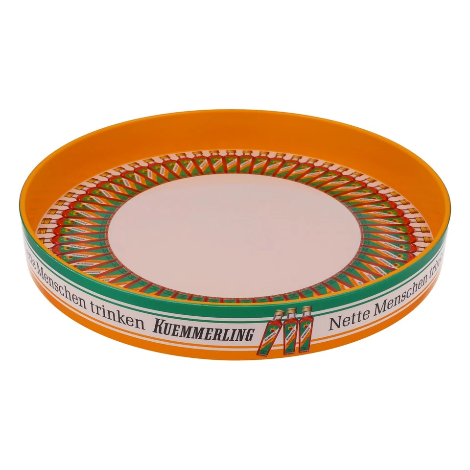 Kümmerling Likör Tablett Flaschenkreis Orange hoher Rand 32cm Durchmesser - Bild 1 von 4