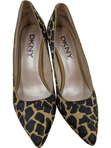 DKNY Animal Print Leather Court Heels UK Size 3.5 - Picture 1 of 11