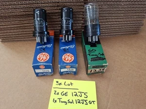 3x Lot 12J5 Vacuum Tube GE tungsol - Picture 1 of 14