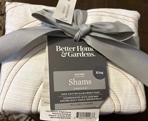 Better Homes & Gardens White Textured Arched Cotton Shams, King, 2-Pieces - Bild 1 von 2