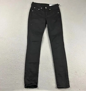 Rag & Bone Jeans Womens 25 Black Denim Flat Front 5 Pockets Skinny Leg - Picture 1 of 9