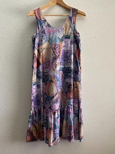 Hilo Hattie Hawaii Hawaiian V-Neck Dress Size Small Art To Wear Tiered Beach - Picture 1 of 4