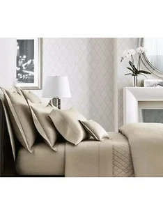 Ralph Lauren Bedford Jacquard 400 Thread Count STANDARD Pillow Sham Champagne - Foto 1 di 5