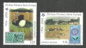 URUGUAY 2006 BIRDS OSTRICH BEES FLOWERS EUROPA STAMP 50TH ANNIVERSARY SET MNH - Picture 1 of 1