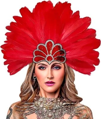 Diadema con aleta para corista fiesta de carnaval diadema de plumas SAMBA pluma diadema Foto 1 de 4