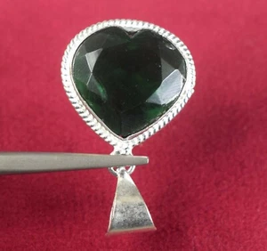 Natural Green Emerald 22.90 Ct/19 mm Heart Shape Gemstone Certified Pendant - Picture 1 of 8