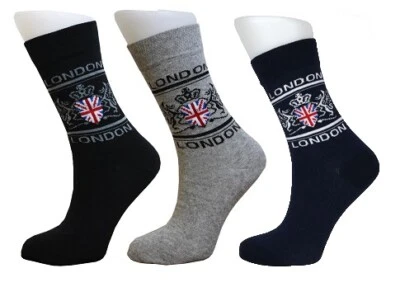 NO.1 GIFTS Dragon Union Jack British Flag Cotton Calf Unisex Novelty Fun Gift Socks