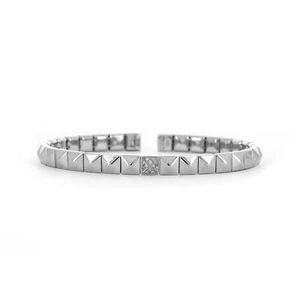 Chimento Armillas Pyramis White Gold 0.06ct Round Diamond Cuff Bracelet - Picture 1 of 4