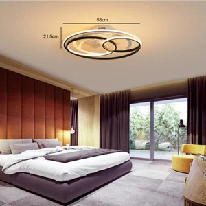 Modern Ceiling Fan Light Flush Mount 3-Color LED Chandelier Lamp w/ Remote - Picture 1 of 12