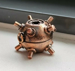 "Naval mine" Bead for Knife Torch or Key-ring lanyard Hand made Copper - Bild 1 von 2