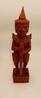 Asiatischer Tempelwächter Holzfigur Statuette handgeschnitzt H52 cm 1960er