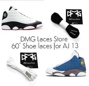 Cordones para zapatos de 60"" con puntas de metal aptos para Air AJ Jordan 13 XIII Panda Bred Flint - Imagen 1 de 6