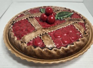 Vintage Ceramica Cherry Pie Safe Carrier Portugal Pottery Cover.  - Picture 1 of 10