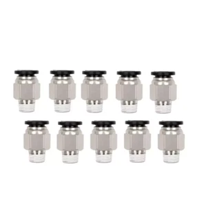 Push to Connect Hose Fittings Straight 1/4" Tube OD × 1/8" NPT Male Thread 10Pcs - Picture 1 of 11