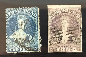 NEW ZEALAND SINGLES - POSTMARKED - #13 AND #32 - Picture 1 of 1