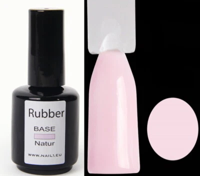 NAIL1.EU Gel adesivo UV/LED GOMMA naturale 15ml, colore pelle indurimento rapido, gel primer