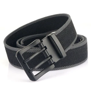 Casual Men's Waist Belt - Durable Canvas Double Prong Belt with Leather End Tip - Picture 1 of 20