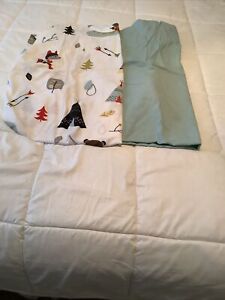 Sweet JoJo Crib Sheets Print and Solid Outdoor Adventure