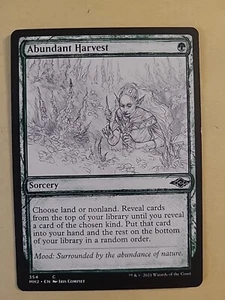 MTG Magic The Gathering Modern Horizons 2 Abundant Harvest Sketch Showcase - Bild 1 von 2