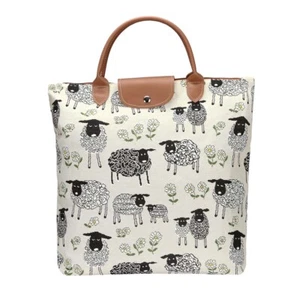 SPRING LAMB FOLDAWAY SHOPPING BAG TAPESTRY FOLDAWAY SHOPPER BAG WOMEN PRESENT - Picture 1 of 5