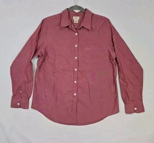 LL BEAN WOMEN'S LONG SLEEVE BUTTON DOWN SHIRT SIZE MEDIUM RED  - Picture 1 of 18