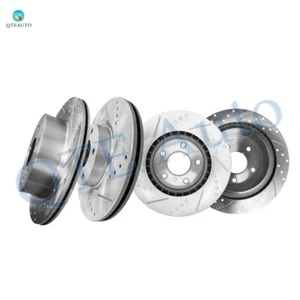 Set 4 Front 295.5-Rear 292mm Drilled Brake Disc Rotors To 2003-2005 Infiniti G35 - Picture 1 of 8