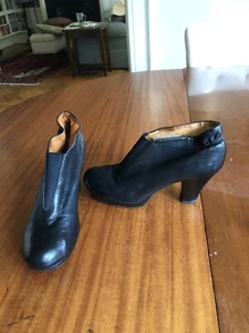 Naya Anthropologie black soft Leather heeded ankle boots Booties Sz 9.5 M - Picture 1 of 8