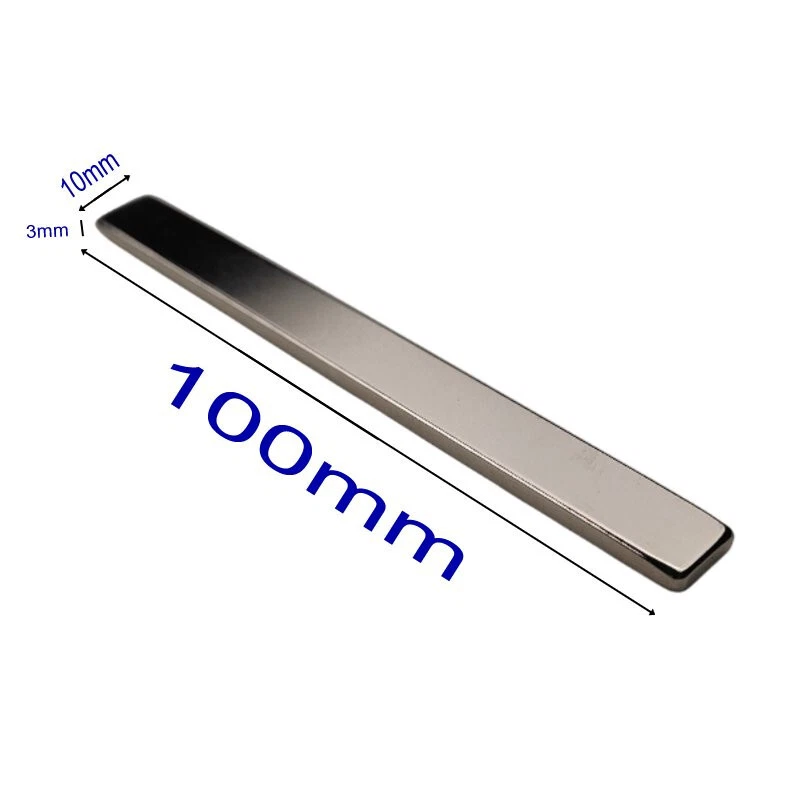 DEINEMAGNETEN Neodym Magnet 100x10x3mm Quader Lang N45 Stark Magnete NdFeB Block Supermagnet