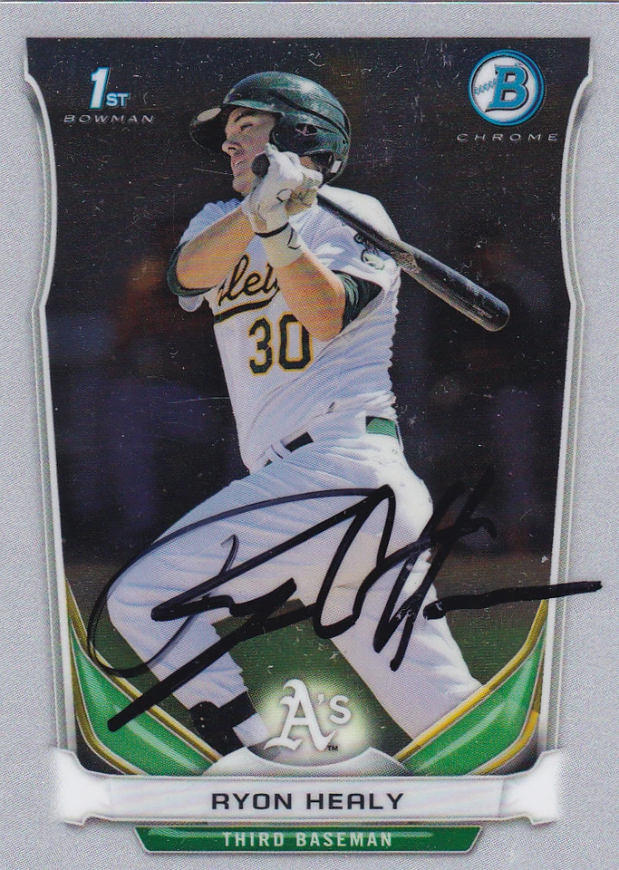 RYON HEALY OAKLAND A'S SIGNED 2014 BOWMAN CHROME PROSPECT BASEBALL CARD — 第 1/1 张图片