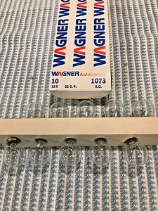 1073 CLEAR Taillight Rear Brake Turn Signal Lamps Bulbs Box of 10 WAGNER - Bild 1 von 4