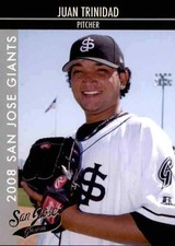 2008 San Jose Giants Grandstand #29 Juan Trinidad Dominican Republic DR Card