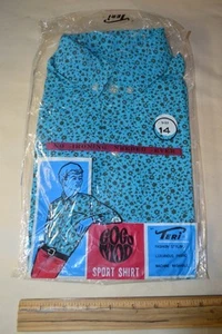 Vintage Go Go Mod Sport Shirt By Teri No Iron Size 14 NIB - Picture 1 of 5