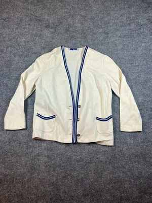 Vintage Meringo Cartigan Womens Medium Acrylic White Button Up Sweater Sz 14 - Image 1 of 4