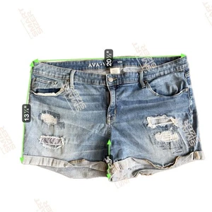 AVA & VIV DAMEN Midi Denim Shorts Jeans 20W Distressed GUC Cutoffs Taschen 5" - Bild 1 von 4