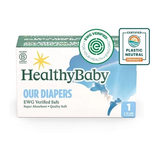 HealthyBaby Certified Safe Organic Cotton Enhanced Diapers 70ct Size 1 - Picture 1 of 6