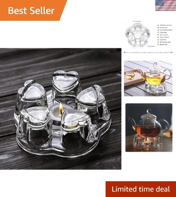 Teapot Warmer Crystal Glass Tea Warmer Heating Base Candle Holder - Image 1 of 4