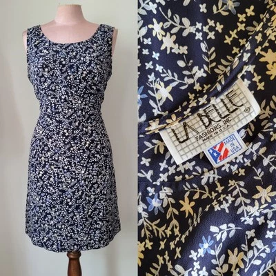 Vestido de sol floral vintage años 90 LA BELLE Ditsy L/XL grunge Foto 1 de 4