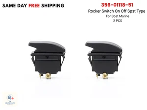356-01118-51 For Boat Marine Rocker Switch On Off Spst Type X2 PCS  - Imagen 1 de 13