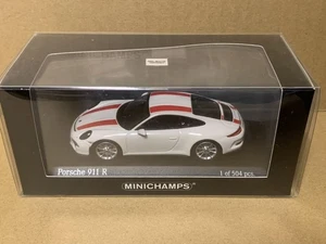 Minichamps 1/43 Porsche 911 R 991.1 2016 White with Red Stripes PMA 1/43 - Picture 1 of 4
