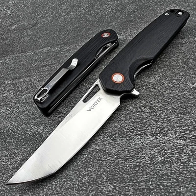VORTEK SNAPDRAGON Black G10 D2 Blade Folding Ball Bearing Flipper Pocket Knife