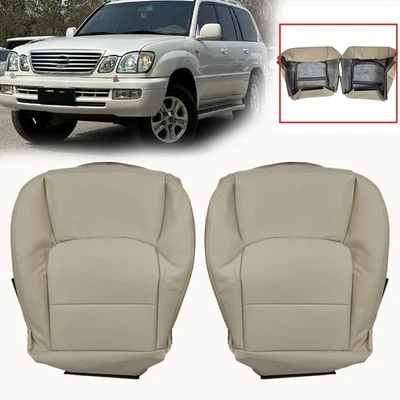 Cubierta de asiento inferior de cuero tostado para conductor y pasajero para Lexus LX470 1998 a 2007  Foto 1 de 4