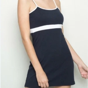 Brandy Melville Lillian Kleid marineblau und weiß Baumwolle Einheitsgröße super süß gebraucht, in einwandfreiem Zustand - Bild 1 von 7