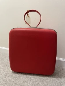 Vintage Samsonite Silhouette Red Hardshell Suitcase Luggage Loop Handle - Picture 1 of 17