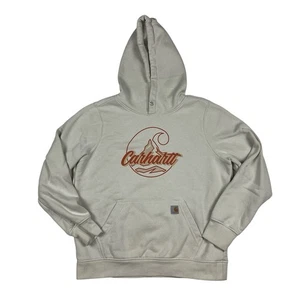 Carhartt Women's Pullover Hoodie sz L Relaxed Fit White Sweatshirt - Picture 1 of 9