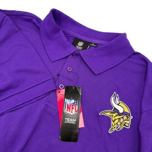 NFL Team Apparel Minnesota Vikings Polo Shirt Mens XL Purple Short Sleeve NWT - Picture 1 of 7