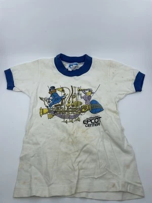 Vintage Walt Disney Epcot Center Figment Dragon Ringer Shirt Youth Toddler Med - Image 1 of 4