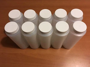 LOT OF 10 WHITE PLASTIC 250ML (8OZ) BOTTLES WITH LIDS - Picture 1 of 1