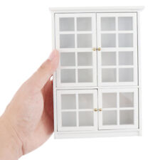 1: 12 Doll house mini furniture decoration white wooden cupboard cabinet mod _cu